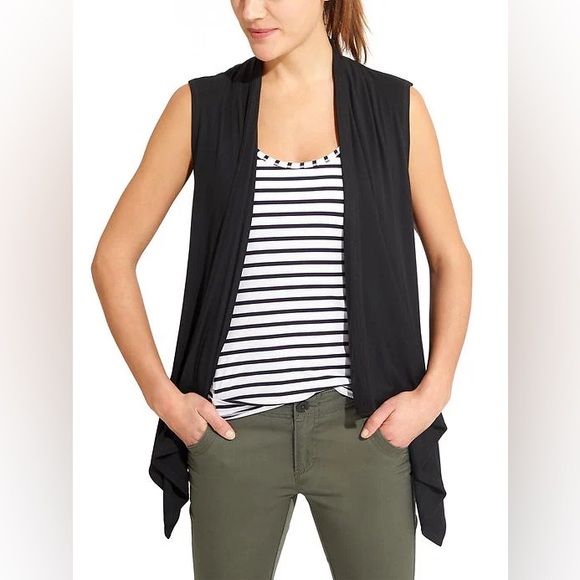 Athleta Jackets & Blazers - Athleta Open Front Sleeveless Wrap Cardigan Vest Black Medium
